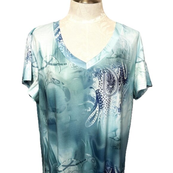 Noracora maxi floral blue dress Size XXL - Picture 5 of 8